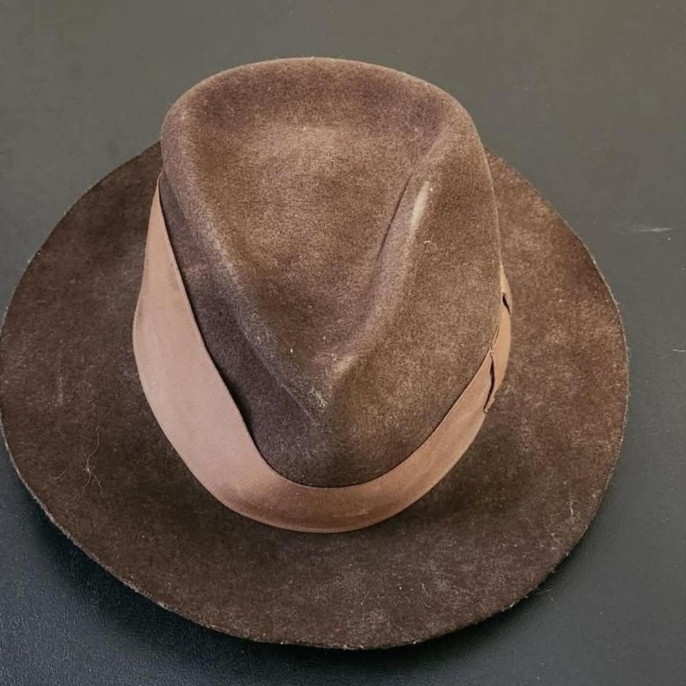 Vintage Indiana Jones Fedora Hat Brown Wool Felt Official Licensed USA Large